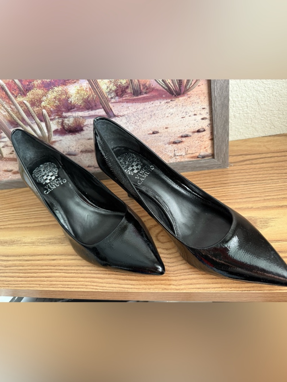 Vince Camuto Black Patent Pointed-Toe Pumps - Classic Heels